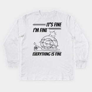 its fine im fine everything is fine funny and cute christmas design Kids Long Sleeve T-Shirt